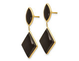 Black Onyx Dangle Earrings in 14K Yellow Gold