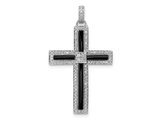 14K White Gold Black Onyx Cross Pendant with Diamonds (NO CHAIN)