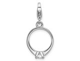 Sterling Silver Engagement Ring Charm Pendant with Cubic Zirconia (NO CHAIN)