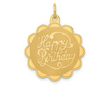 14K Yellow Gold - Happy Birthday - Charm Pendant (NO CHAIN)