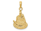 14K Yellow Gold - Happy Birthday -  Cake Charm Pendant (NO CHAIN)