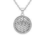 Sterling Silver Polished Woven Pendant Necklace with Chain