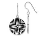 Sterling Silver Swirl Circle Dangle Earrings