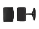 Men's Black Plated Rectangle Cuff Links in Stainless Steel