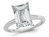 5.00 Carat (ctw VS2-VS1, D-E-F) Certified Lab-Grown Emerald-Cut Diamond Engagement Ring 14K White Gold