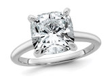 5.00 Carat (ctw VS2-VS1, D-E-F) Certified Lab-Grown Cushion Diamond Engagement Ring in 14K White Gold