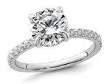 2.44 Carat (ctw SI, G) Certified Lab-Grown Round Diamond Engagement Ring in 14K White Gold