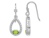 1.00 Carat (ctw) Peridot Dangle Drop Earrings in Sterling Silver