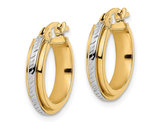 14K Yellow and White Gold Polished Hoop Earrings
