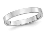 Sterling Silver Flat Polished Wedding Band Ring (3mm)