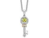 1/3 Carat (ctw) Peridot Key Pendant Necklace in Sterling Silver with Chain