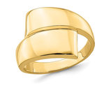 14K Yellow Gold Polished Bypass Ring Band (size 7)
