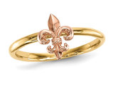 14K Yellow and Rose Gold Fleur-de-Lis Band Ring