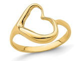 14K Yellow Gold Polished Tilted Heart Ring