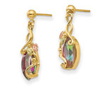 4/5 Carat (ctw) Mystic Topaz Dangle Earrings in 10K Yellow Gold