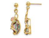 4/5 Carat (ctw) Mystic Topaz Dangle Earrings in 10K Yellow Gold