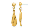 14K Yellow Gold Polished Teardrop Dangle Earrings