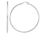 Large Hoop Earrings in Sterling Silver 2.50 Inch (2.0mm)