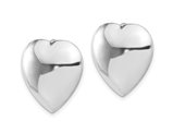 Sterling Silver Polished Heart Clip-On Earrings