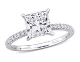 2.16 Carat (ctw VS1-VS2, G-H) Lab-Grown Princess-Cut Diamond Engagement Ring 14k White Gold