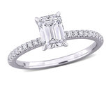 1.16 Carat (ctw VS1-VS2, G-H) Lab-Grown Emerald-Cut Diamond Engagement Ring 14k White Gold