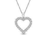 2.00 Carat (ctw VS1-VS2) Lab-Grown Diamond Heart Pendant Necklace in 14K White Gold with Chain