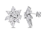 5.50 Carat (ctw) Lab Grown Diamond Cluster Earrings in 18K White Gold