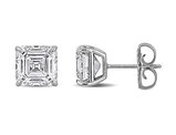 4.00 Carat (ctw VS1-VS2) Lab-Grown Asscher-Cut Diamond Solitaire Stud Earrings 14K White Gold