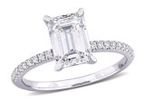 2.16 Carat (ctw VS1-VS2, G-H) Lab-Grown Emerald-Cut Diamond Engagement Ring 14k White Gold