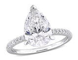 3.16 Carat (ctw VS1-VS2, G-H) Lab-Grown Drop Diamond Engagement Ring 14k White Gold