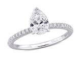 1.16 Carat (ctw VS1-VS2, G-H) Lab-Grown Drop Diamond Engagement Ring 14k White Gold