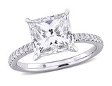 3.16 Carat (ctw VS1-VS2) Lab-Grown Princess-Cut Diamond Engagement Ring 14k White Gold