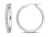 1.00 Carat (ctw) Lab Grown Diamond Hoop Earrings Sterling Silver