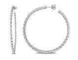 2.73 Carat (ctw) Lab Grown Diamond Hoop Earrings 14K White Gold