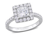 2.00 Carat (ctw VS1-VS2) Lab-Grown Princess Cut Diamond Halo Engagement Ring in 14K White Gold