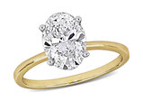 2.00 Carat (ctw VS1-VS2) Lab-Grown Oval-Cut Diamond Solitaire Engagement Ring 14K Yellow Gold