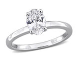 1.00 Carat (ctw VS1-VS2) Lab-Grown Oval-Cut Diamond Solitaire Engagement Ring 10K White Gold