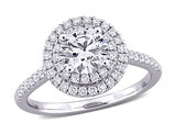 1.45 Carat (ctw VS1-VS2) Lab-Grown Diamond Double Halo Engagement Ring in 14K White Gold