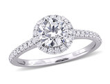 1.32 Carat (ctw VS1-VS2, G-H) Lab-Grown Diamond Halo Engagement Ring in 14K White Gold