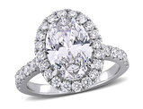 3.90 Carat (ctw VS1-VS2) Lab-Grown Diamond Halo Engagement Ring 14K White Gold