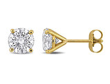 2.00 Carat (ctw VVS2) Certified Lab-Grown Round Diamond Solitaire Martini-Style Earrings 14K Yellow Gold