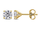 1.00 Carat (ctw VVS2) Lab-Grown Round Diamond Solitaire Martini-Style Earrings 14K Yellow Gold