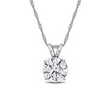 3.00 Carat (ctw VS1-VS2) Lab-Grown Diamond Round Solitaire Pendant Necklace in 14K White  Gold with Chain