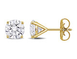 3.00 Carat (ctw VVS2) Lab-Grown Round Diamond Solitaire Martini-Style Earrings 14K Yellow Gold