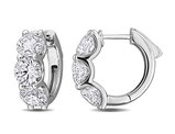 4.80 Carat (ctw) Lab Grown Diamond Hoop Earrings 14K White Gold