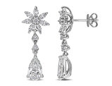 3.00 Carat (ctw) Lab Grown Diamond Drop Earrings in 14K White Gold