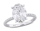 3.16 Carat (ctw VS1-VS2) Lab-Grown Oval-Cut Diamond Solitaire Engagement Ring 14K White Gold