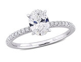 1.16 Carat (ctw VS1-VS2) Lab-Grown Oval-Cut Diamond Solitaire Engagement Ring 14K White Gold