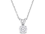 1.00 Carat (ctw VVS2) Lab-Grown Diamond Round Solitaire Pendant Necklace in Platinum with Chain