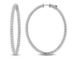 5.76 Carat (ctw) Lab Grown Diamond Hoop Earrings 14K White Gold